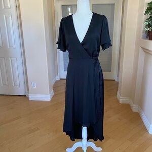 Express Black Asymmetrical Wrap Dress